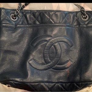 Chanel Navy Leather Shoulder Bag